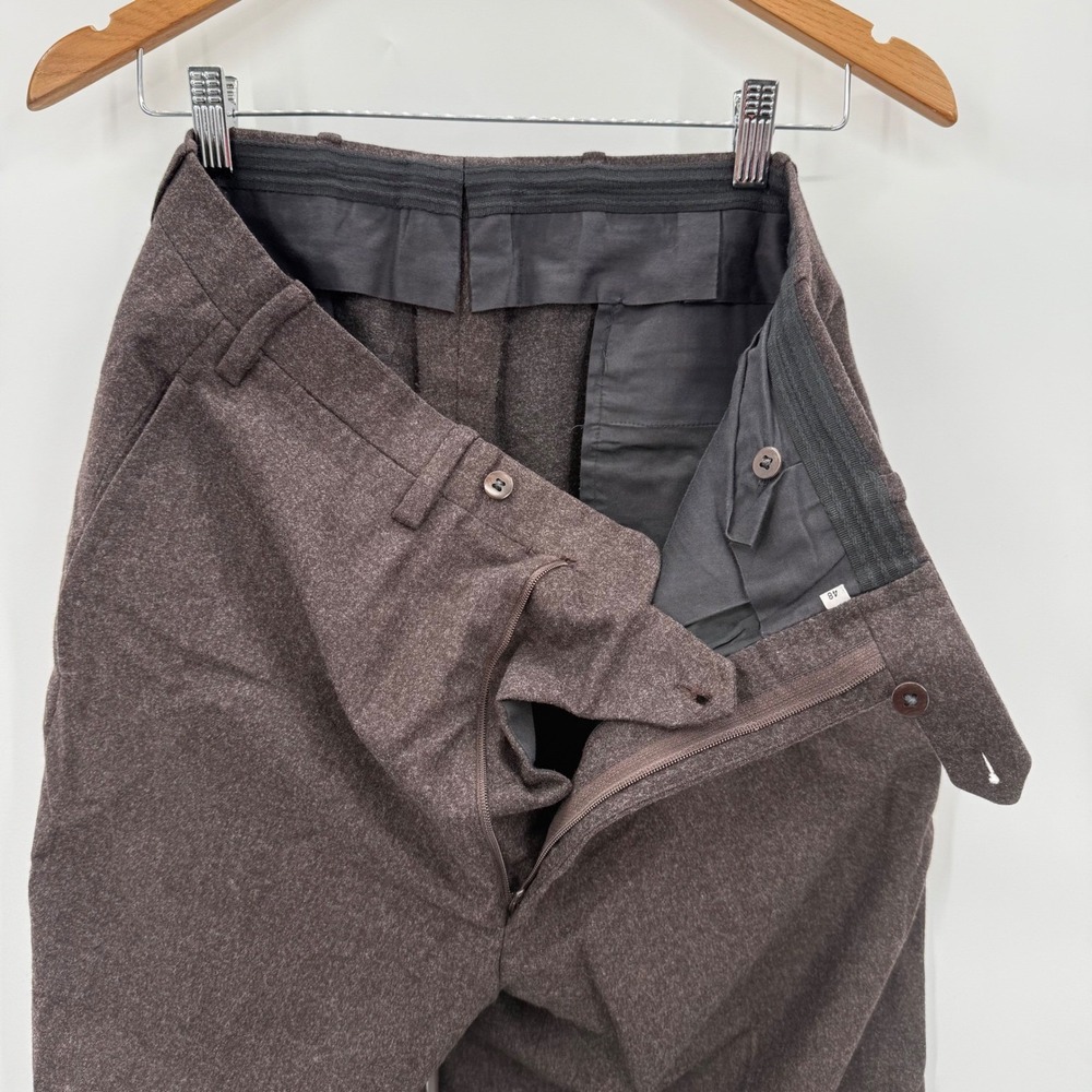 Kiton Napoli Mens Wool Dress Pants Sz 48 32x29.25 Brown Flat Front Made in Italy - Picture 5 of 10